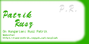 patrik rusz business card